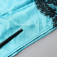 Blue Silk Garterized Straight Women Pajama Pants