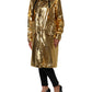 Gold Hooded Long Sleeves Trench Coat Jacket
