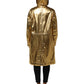 Gold Hooded Long Sleeves Trench Coat Jacket