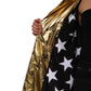 Gold Hooded Long Sleeves Trench Coat Jacket