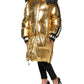 Gold Hooded Puffer Quilted Full Zip Jacket