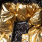 Gold Hooded Puffer Quilted Full Zip Jacket