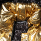 Gold Hooded Puffer Quilted Full Zip Jacket