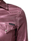 Pink Cotton Stretch Collared Cropped Jacket