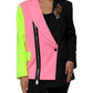 Multicolor Patchwork Embellished Coat Jacket