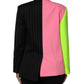 Multicolor Patchwork Embellished Coat Jacket