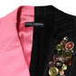 Multicolor Patchwork Embellished Coat Jacket
