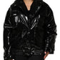 Black Polyester Quilted Puffer Coat Jacket