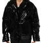 Black Polyester Quilted Puffer Coat Jacket