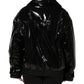 Black Polyester Quilted Puffer Coat Jacket