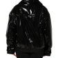 Black Polyester Quilted Puffer Coat Jacket