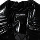 Black Polyester Quilted Puffer Coat Jacket