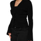 Black Viscose Single Breasted Blazer Jacket