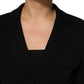 Black Viscose Single Breasted Blazer Jacket