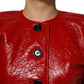 Red Wool Single Breasted Trench Coat Jacket