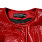 Red Wool Single Breasted Trench Coat Jacket