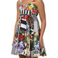 Multicolor Patchwork Cotton AlineMini Dress