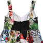 Multicolor Patchwork Cotton AlineMini Dress