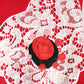 Red Lace Floral Applique A-line Mini Dress