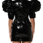 Black Bodycon Sheath Puff Sleeve Mini Dress