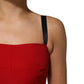 Red Stretch Bodycon Sheath Knee Length Dress