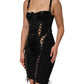 Black Corset Lace Bodycon Jumpsuit Mini Dress