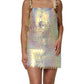 Multicolor Sequin Holographic Mini  Dress
