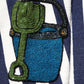 Blue White Striped Embroidered A-line Dress