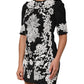 Black Lace Trim Short Sleeves A-line Dress