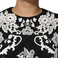 Black Lace Trim Short Sleeves A-line Dress