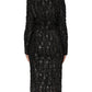 Black Sequin Bouclé Tweed Sheath Dress