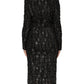 Black Sequin Bouclé Tweed Sheath Dress