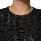 Black Sequin Bouclé Tweed Sheath Dress