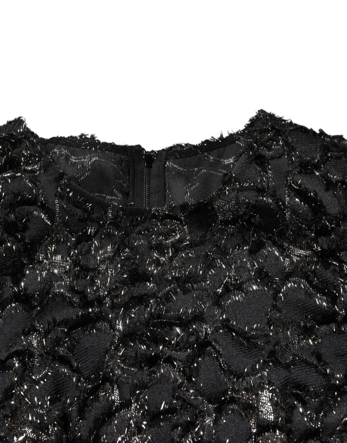 Black Sequin Bouclé Tweed Sheath Dress