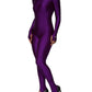 Purple Nylon Turtleneck Bodycon Jumpsuit Dress