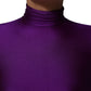 Purple Nylon Turtleneck Bodycon Jumpsuit Dress