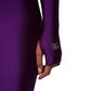 Purple Nylon Turtleneck Bodycon Jumpsuit Dress