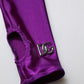 Purple Nylon Turtleneck Bodycon Jumpsuit Dress