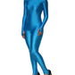 Blue Nylon Turtleneck Bodycon Jumpsuit  Dress