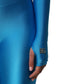 Blue Nylon Turtleneck Bodycon Jumpsuit  Dress