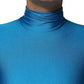 Blue Nylon Turtleneck Bodycon Jumpsuit  Dress