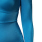 Blue Nylon Crew Neck Bodycon Jumpsuit Dress