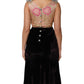 Black Velvet Flower Embellishment Aline Dress