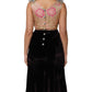 Black Velvet Flower Embellishment Aline Dress