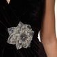 Black Velvet Flower Embellishment Aline Dress