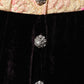 Black Velvet Flower Embellishment Aline Dress