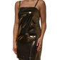 Metallic Gold Sleeveless A-line Mini Dress