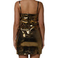 Metallic Gold Sleeveless A-line Mini Dress