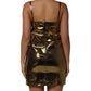 Metallic Gold Sleeveless A-line Mini Dress