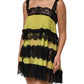 Yellow Black Babydoll Chemise Lingerie Dress